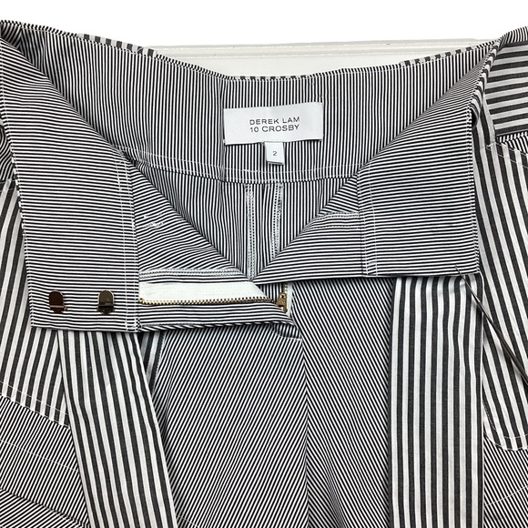 Derek Lam 10 Crosby Cotton Shorts Navy White - Picture 6 of 9